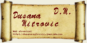 Dušana Mitrović vizit kartica